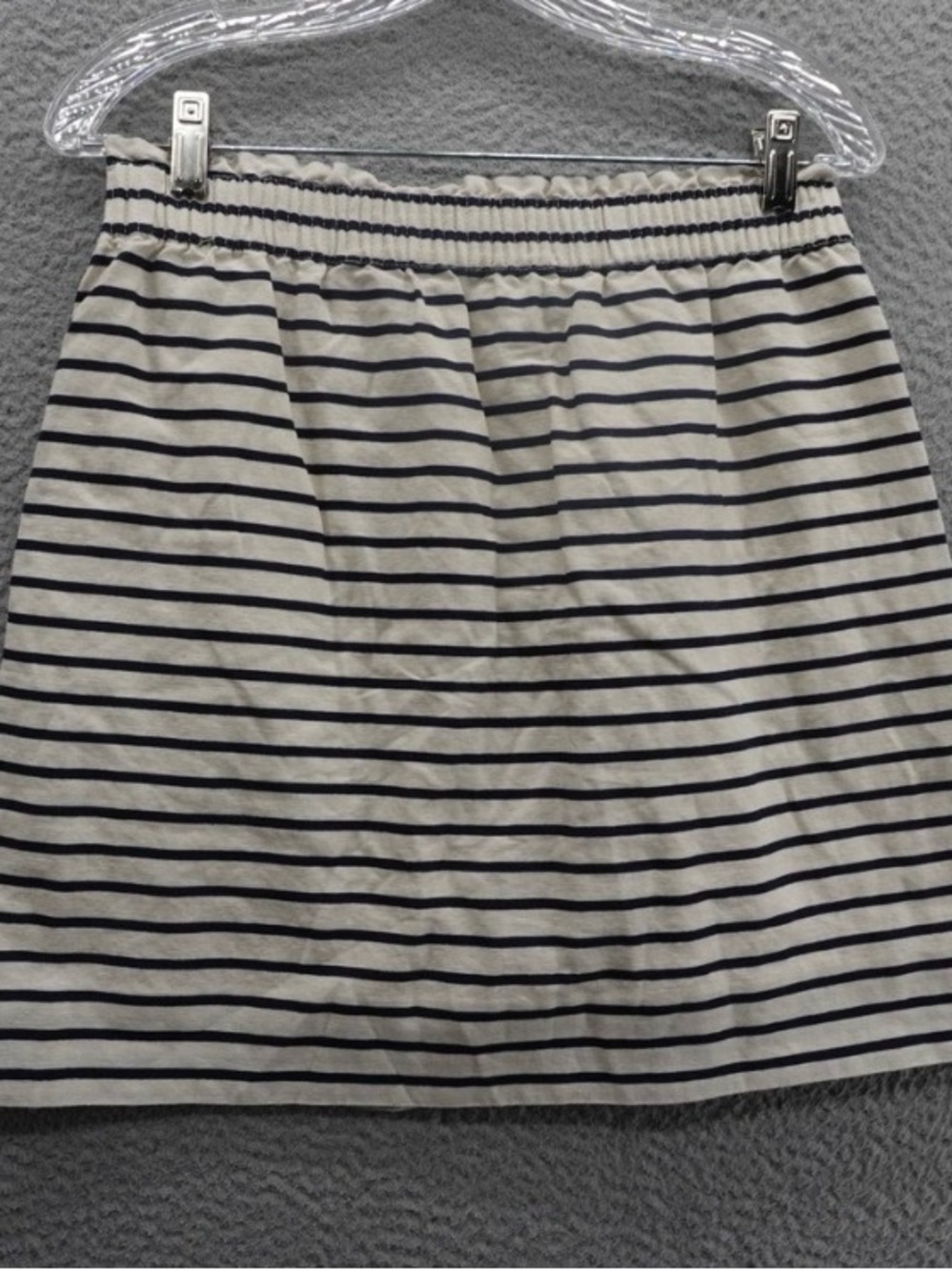 J. Crew Striped Elastic-Waist Mini Skirt - ivory & Black